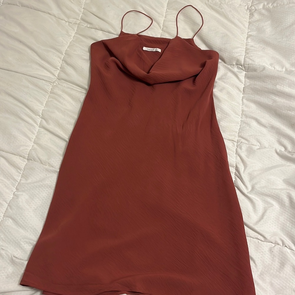 Slip cowl neck dress
